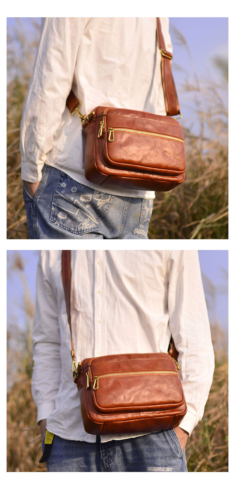 Whatna アンティーク風合い鞣し天 然 牛革ショルダーバッグ メンズ メッセンジャーバッグ 小さめ ビジネスバッグ ipad9.7収納可 横 型 本革 通勤 通学 斜めがけバッグ 自転車 かばん男性用96036-8
