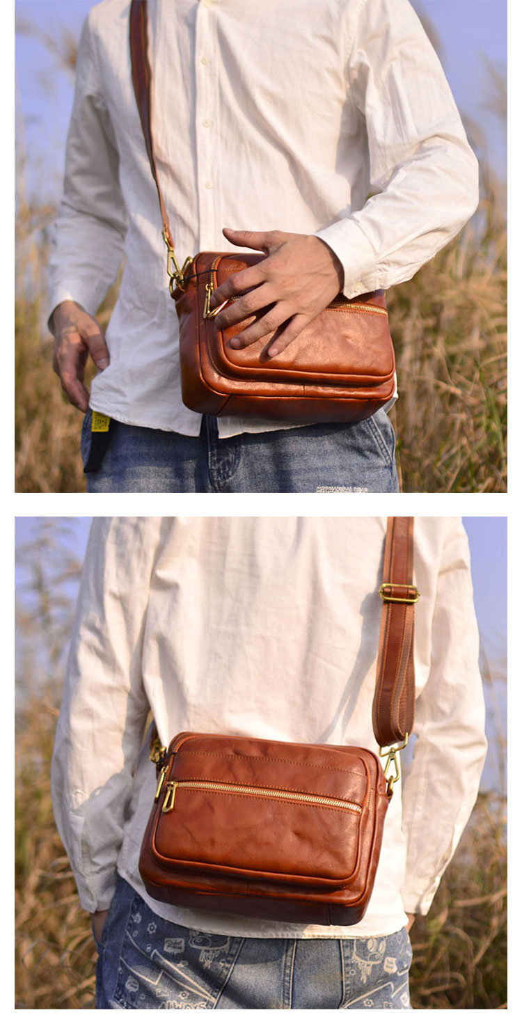 Whatna アンティーク風合い鞣し天 然 牛革ショルダーバッグ メンズ メッセンジャーバッグ 小さめ ビジネスバッグ ipad9.7収納可 横 型 本革 通勤 通学 斜めがけバッグ 自転車 かばん男性用96036-9