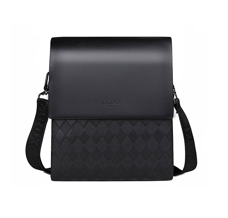 Whatna  ショルダーバッグ メンズ  斜めがけ 胸バッグ PUレザー 大容量 3室の仕切り 9.7インチiPad収納可 多収納ポケット 通勤 通学 旅行-1