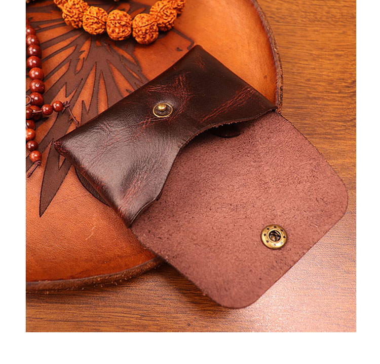 Whatna アンティーク風合い鞣し 天 然 牛 革 小銭入れ コインケース メンズ レディースミニ財布 小さい財布 札入れ カードケース 本革 イヤホン収納ケース SG173-3