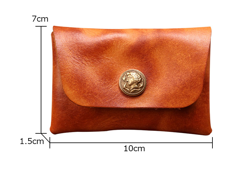 Whatna アンティーク風合い鞣し 天 然 牛 革 小銭入れ コインケース メンズ レディースミニ財布 小さい財布 札入れ カードケース 本革 イヤホン収納ケース SG173-4