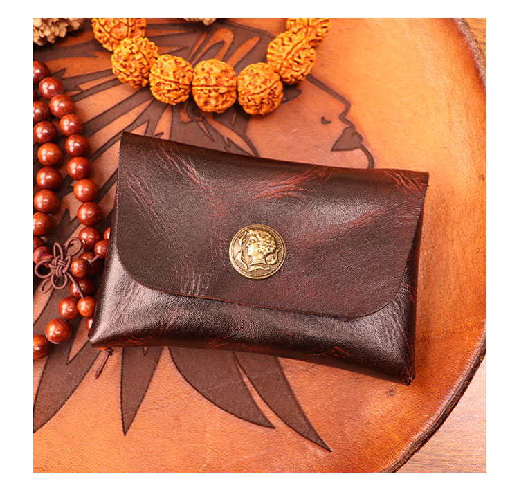 Whatna アンティーク風合い鞣し 天 然 牛 革 小銭入れ コインケース メンズ レディースミニ財布 小さい財布 札入れ カードケース 本革 イヤホン収納ケース SG173-1