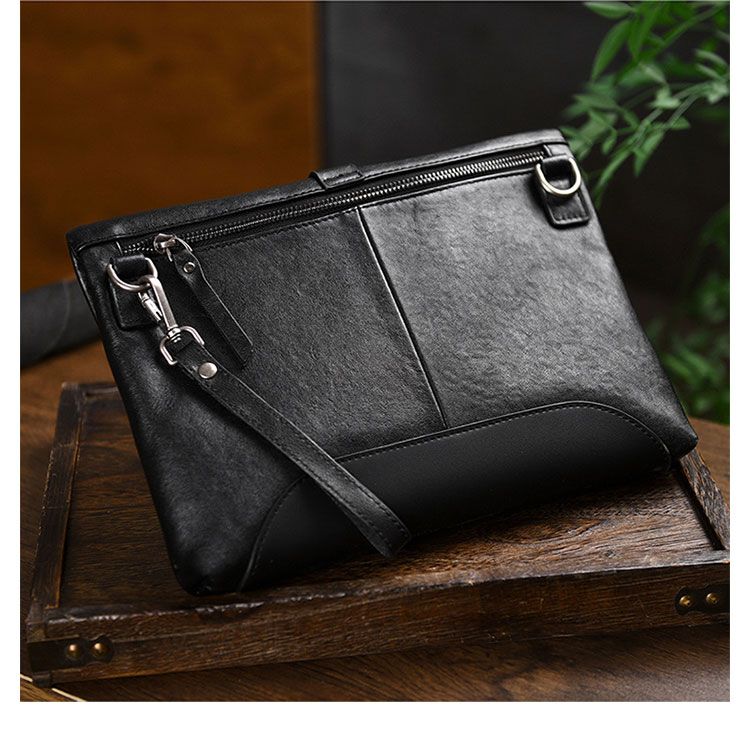 Whatna アンティーク風合い鞣し 天 然 牛 革 ワンショルダーバッグメンズ 3WAY クラッチ ショルダー ボディ斜め掛け胸バッグ ビジネス フォーマル 冠婚葬祭 結婚式 肩掛け バッグ紳士用 男性用  9027-2