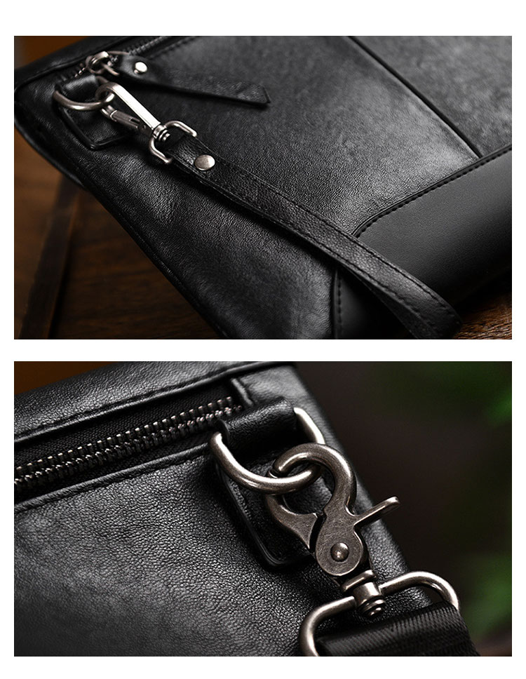 Whatna アンティーク風合い鞣し 天 然 牛 革 ワンショルダーバッグメンズ 3WAY クラッチ ショルダー ボディ斜め掛け胸バッグ ビジネス フォーマル 冠婚葬祭 結婚式 肩掛け バッグ紳士用 男性用  9027-5