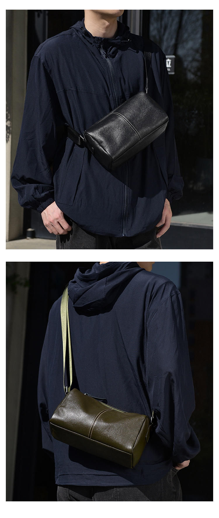 Whatna アンティーク風合い鞣し 天 然 牛 革 ワンショルダーバッグメンズ メッセンジャーバッグ ボディ斜め掛け胸バッグ ビジネス フォーマル 冠婚葬祭 結婚式 肩掛け バッグ紳士用 男性用 9029-5