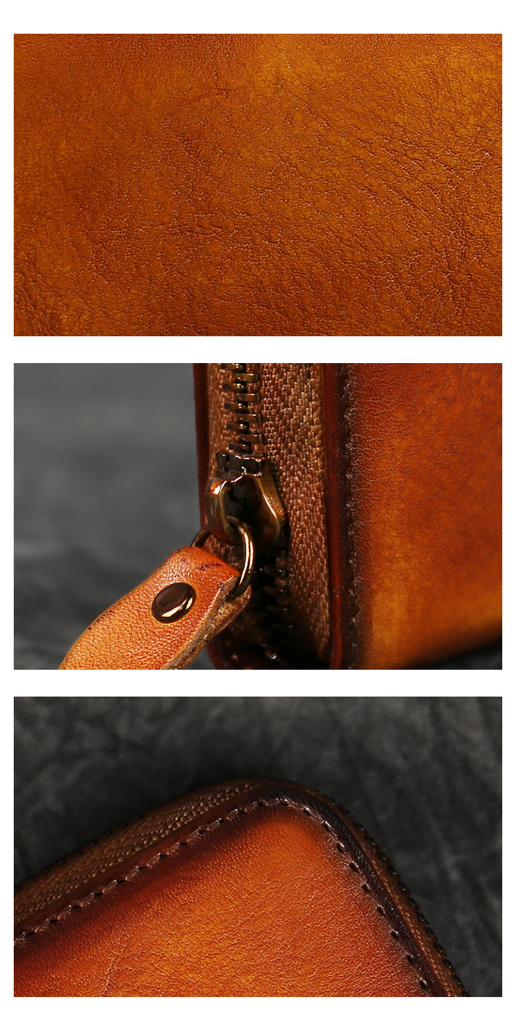 Whatna アンティーク風合い鞣し 天 然 牛革 小銭入れ メンズ レディース コンパクト 9カードポケット 札入れ 多機能 カードケース 短財布 ミニ財布 男女兼用 A-9311-9