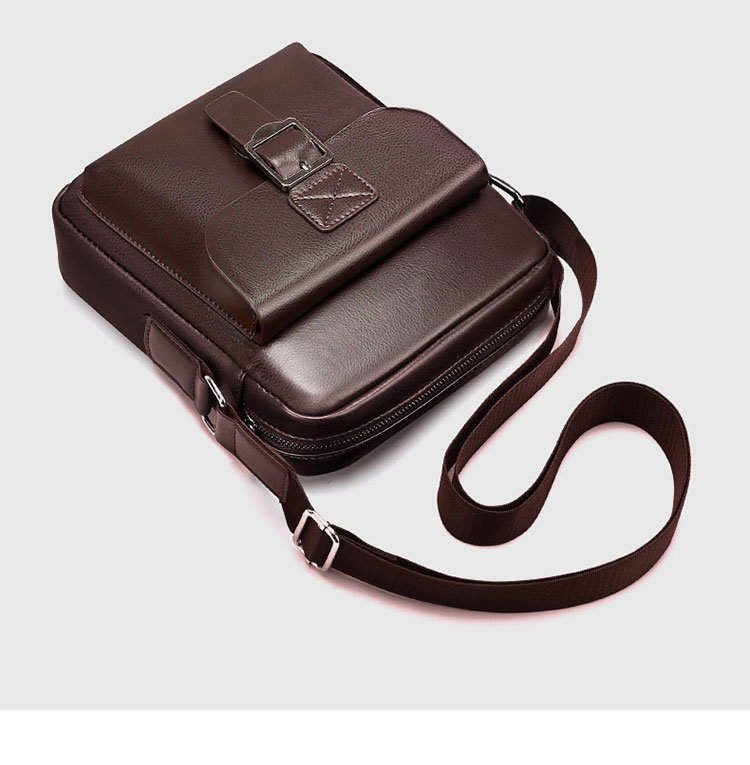 Whatna  斜めがけ ボディバッグ ワンショルダーメンズかばん 肩掛けメッセンジャーバッグ シンプル カジュアル PUレザ ー B5 ipad 10.5収納可-4