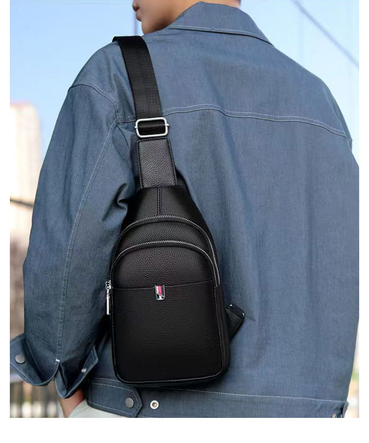 Whatna ワンショルダーメンズ レディース 肩掛けボディ斜め掛け 胸バッグ 大容量 牛革 本革 左右に付け替え可 自転車通勤 バイク 軽量 男女兼用-12