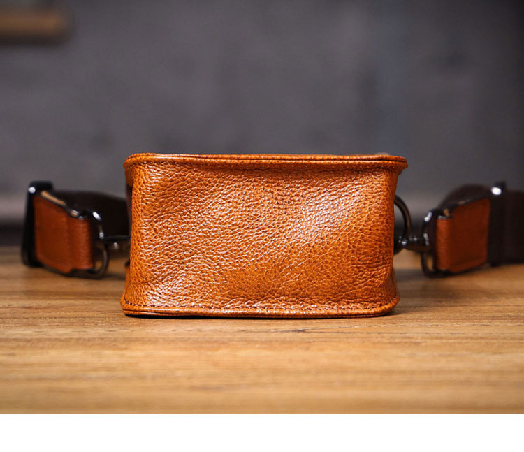 Whatnaアンティーク風合い鞣し 天 然 牛 革ミニショルダーバッグ メンズ  ミニウエストバッグ ウエストポーチバイク用 本革 男女兼用 ミニ斜め掛け ボディ胸バッグ  ワンショルダー 軽量 ブラウン 黒0608-4