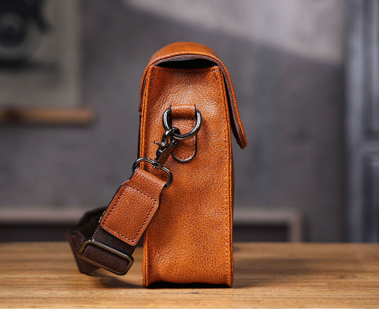 Whatnaアンティーク風合い鞣し 天 然 牛 革ミニショルダーバッグ メンズ  ミニウエストバッグ ウエストポーチバイク用 本革 男女兼用 ミニ斜め掛け ボディ胸バッグ  ワンショルダー 軽量 ブラウン 黒0608-2