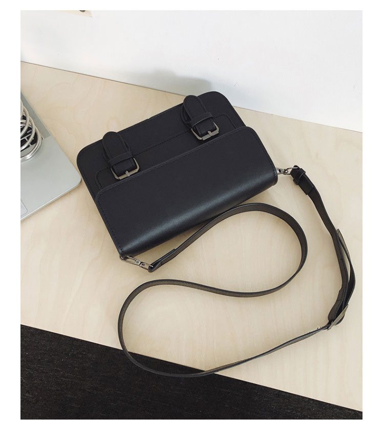 斜めがけボディバッグ ワンショルダーメンズかばん 斜めがけ 肩掛けバッグメッセンジャーバッグ シンプル カジュアル PUレザ ー  7.9 ipad Mini収納可-1