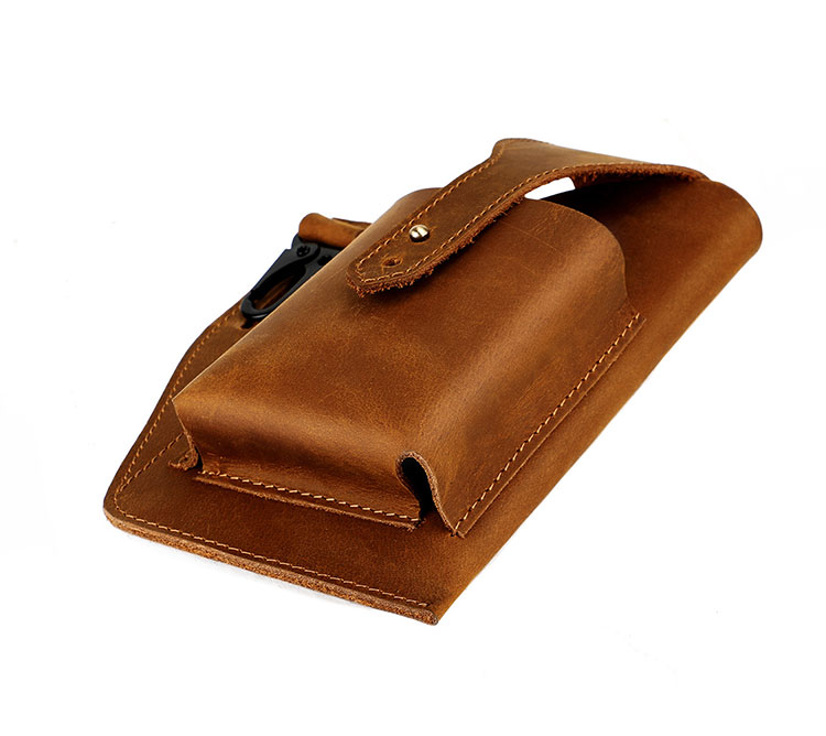 Whatna 天 然 牛革 ウエストポーチ メンズ 腰ポーチ ウエストバッグ 本 革 スマホポーチ 6.7インチスマホ収納可・キーホルダー付き コンパクトポーチ 小物入れ スポーツ ビジネス 旅行 男性 用 6102-3