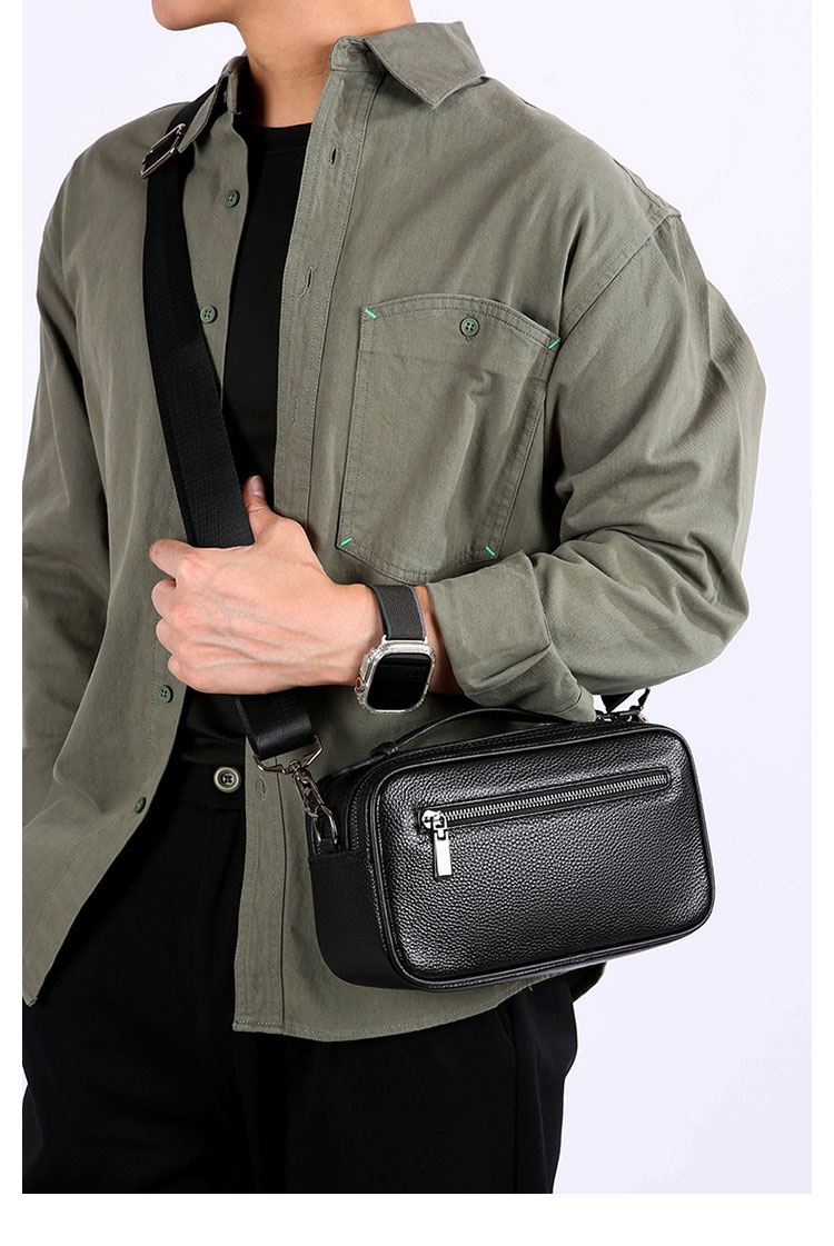 Whatna牛革 セカンド バッグ メンズ 3way 斜め掛け 手提げ クラッチ ショルダーバッグ ハンドストラップ付 ショルダーベルト付 2室仕切 厚 手 レザー 結婚式 ビジネス フォーマル 冠婚葬祭 紳士用 自転車かばん 男性用プレゼントBND750-8