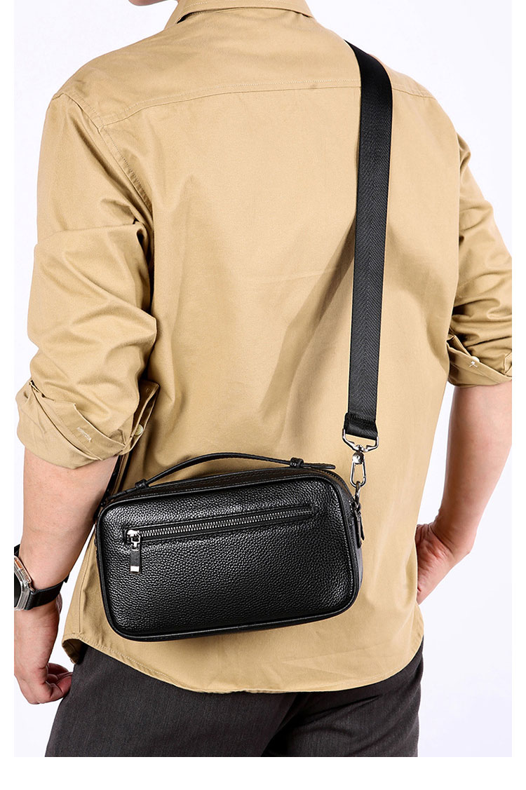 Whatna牛革 セカンド バッグ メンズ 3way 斜め掛け 手提げ クラッチ ショルダーバッグ ハンドストラップ付 ショルダーベルト付 2室仕切 厚 手 レザー 結婚式 ビジネス フォーマル 冠婚葬祭 紳士用 自転車かばん 男性用プレゼントBND750-10