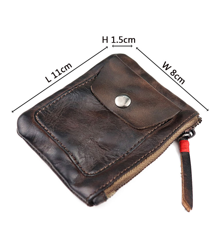 Whatnaアンティーク風合い鞣し 天 然 牛 革 小銭入れ コインケース メンズ レディースミニ財布 小さい財布 札入れ カードケース 本革 イヤホン収納ケース SG131-1