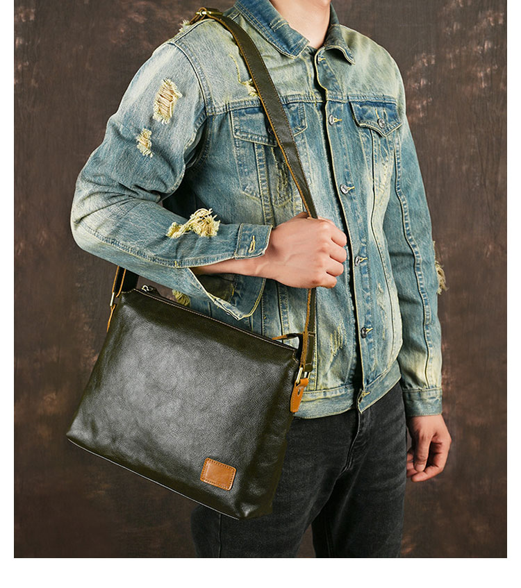 Whatna アンティーク風合い鞣し天 然 牛革ショルダーバッグ メンズ 斜めがけ メッセンジャーバッグ大さめA4サイズ ipad pro 13収納可  横 型 本 革通勤 通学  結婚式 ビジネス フォーマル 冠婚葬祭  自転車 かばん18022-9