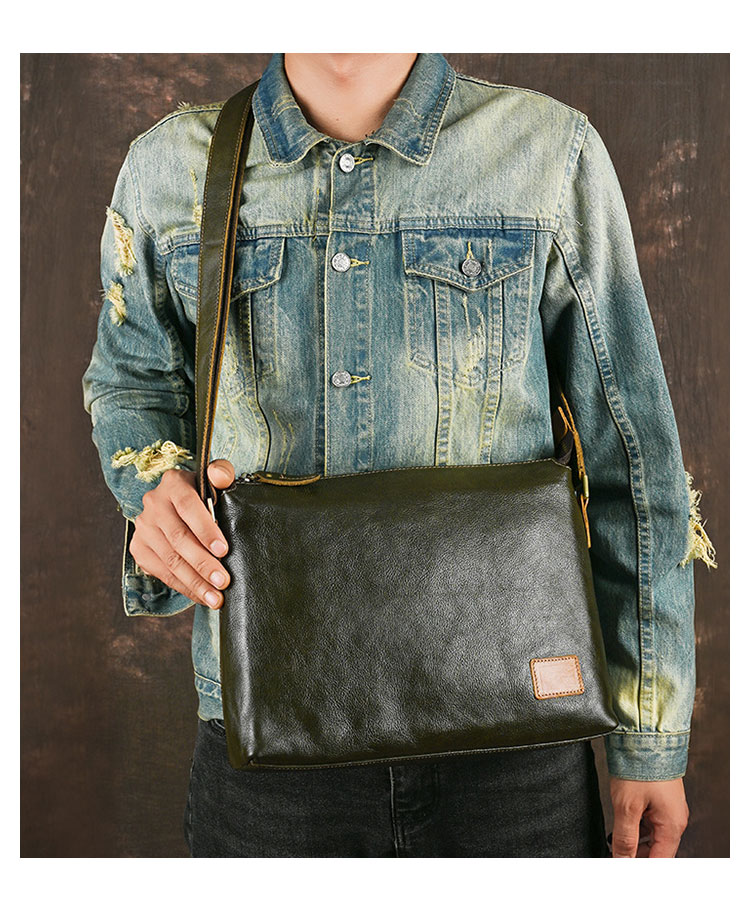 Whatna アンティーク風合い鞣し天 然 牛革ショルダーバッグ メンズ 斜めがけ メッセンジャーバッグ大さめA4サイズ ipad pro 13収納可  横 型 本 革通勤 通学  結婚式 ビジネス フォーマル 冠婚葬祭  自転車 かばん18022-8