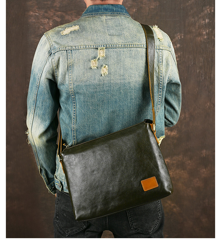 Whatna アンティーク風合い鞣し天 然 牛革ショルダーバッグ メンズ 斜めがけ メッセンジャーバッグ大さめA4サイズ ipad pro 13収納可  横 型 本 革通勤 通学  結婚式 ビジネス フォーマル 冠婚葬祭  自転車 かばん18022-10