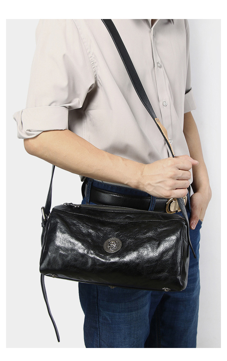 Whatna アンティーク風合い鞣し天 然 牛革ショルダーバッグ メンズ 斜めがけ メッセンジャーバッグ大さめIpad Mini収納可  横 型 本 革通勤 通学  結婚式 ビジネス フォーマル 冠婚葬祭  自転車 かばん1902-9