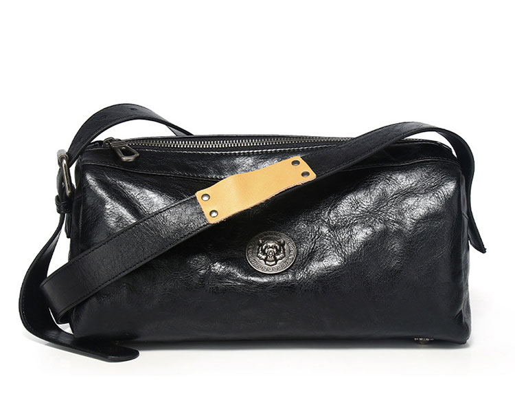 Whatna アンティーク風合い鞣し天 然 牛革ショルダーバッグ メンズ 斜めがけ メッセンジャーバッグ大さめIpad Mini収納可  横 型 本 革通勤 通学  結婚式 ビジネス フォーマル 冠婚葬祭  自転車 かばん1902-1