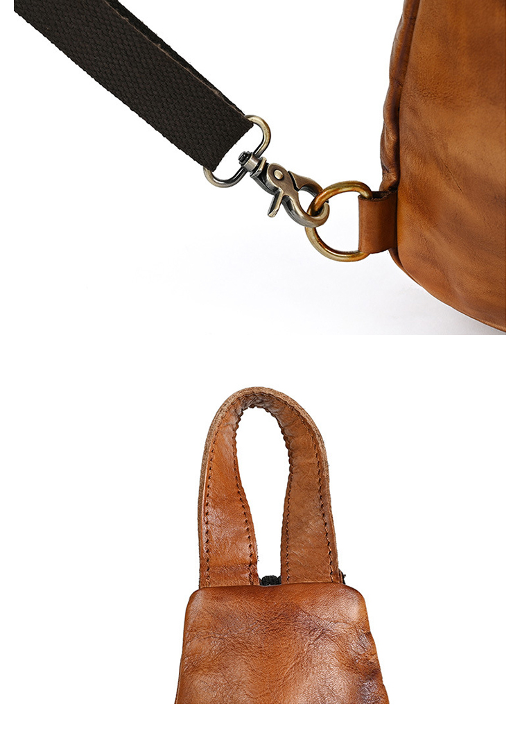 Whatna アンティーク風合い鞣し天 然 牛 革 ワンショルダー メンズ 3way ボディ斜めがけバッグ リュック 肩掛け 手提げ 胸バッグ本 革厚手レザー A4サイズ ipad 10.5対応 通勤 通学 旅行 アウトドア おしゃれ 多機能 大容量-8