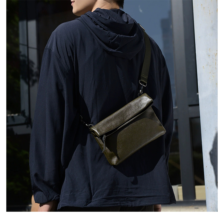 Whatna アンティーク風合い鞣し 天 然 牛 革 3WAYワンショルダーメンズ クラッチ ボディ斜め掛け胸 バッグ カード入れ×3 ビジネス フォーマル 冠婚葬祭 結婚式 肩掛け バッグ紳士用 男性用 9028-6