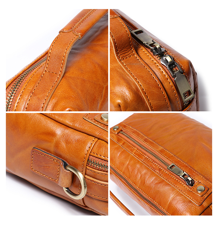 Whatna アンティーク風合い鞣し天 然 牛革 ワンショルダー メンズ 斜めがけボディバッグ クラッチ 肩掛け 手提げ トートバッグ ipad Mini収納可 結婚式 ビジネス フォーマル 冠婚葬祭 96049-7