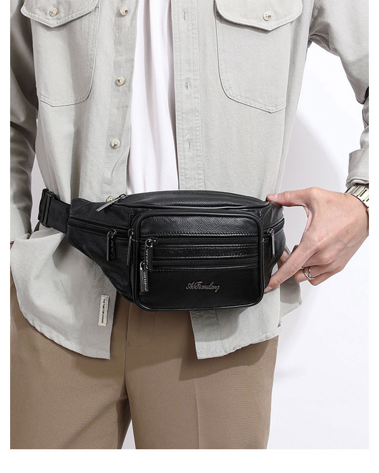 Whatna  ウエストポーチ メンズ ボディバッグ 牛革 斜めがけ 肩掛け 胸バッグ 多機能 ショルダーバッグ レザー 本革  小物収納 通勤 通学 旅行用-12