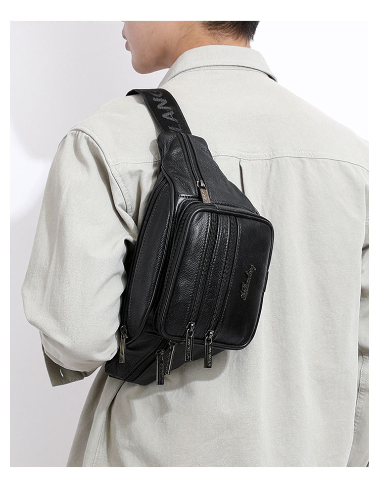 Whatna  ウエストポーチ メンズ ボディバッグ 牛革 斜めがけ 肩掛け 胸バッグ 多機能 ショルダーバッグ レザー 本革  小物収納 通勤 通学 旅行用-11