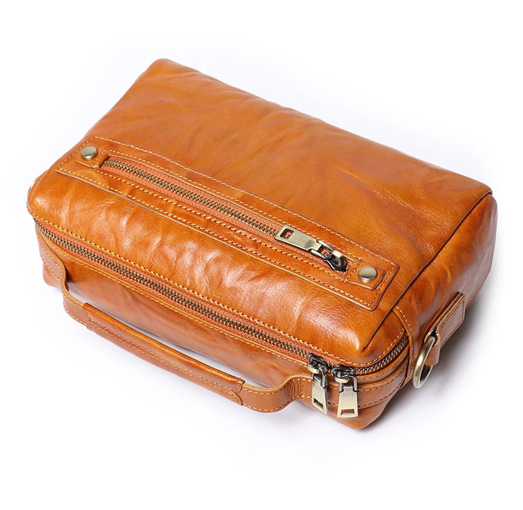 Whatna アンティーク風合い鞣し天 然 牛革 ワンショルダー メンズ 斜めがけボディバッグ クラッチ 肩掛け 手提げ トートバッグ ipad Mini収納可 結婚式 ビジネス フォーマル 冠婚葬祭 96049-3