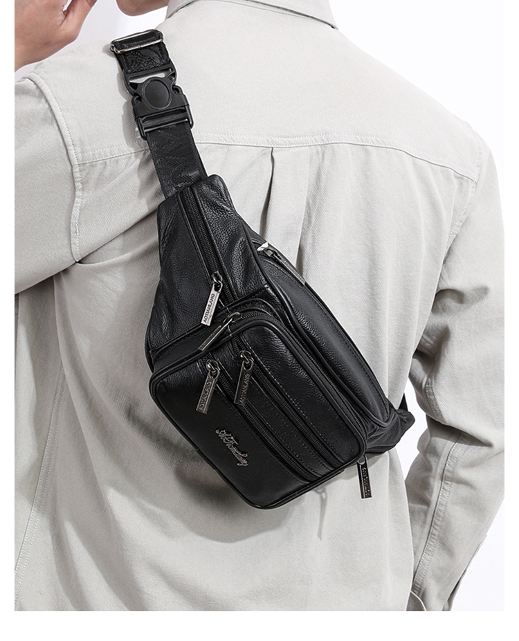 Whatna  ウエストポーチ メンズ ボディバッグ 牛革 斜めがけ 肩掛け 胸バッグ 多機能 ショルダーバッグ レザー 本革  小物収納 通勤 通学 旅行用-14