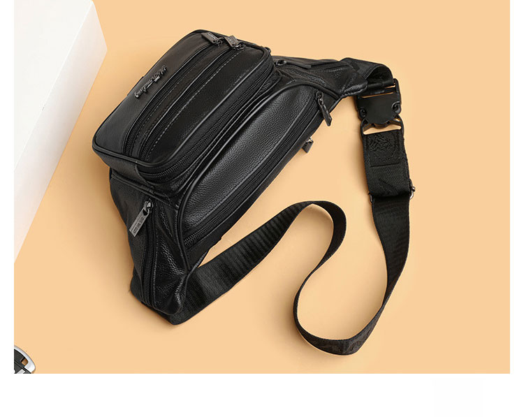Whatna  ウエストポーチ メンズ ボディバッグ 牛革 斜めがけ 肩掛け 胸バッグ 多機能 ショルダーバッグ レザー 本革  小物収納 通勤 通学 旅行用-5