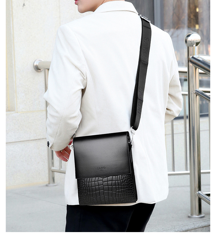 Whatna ショルダーバッグ メンズ 斜めがけボディバッグ 胸バッグ PUレザー 大容量 3室の仕切り多収納ポケット 通勤 通学 旅行-10