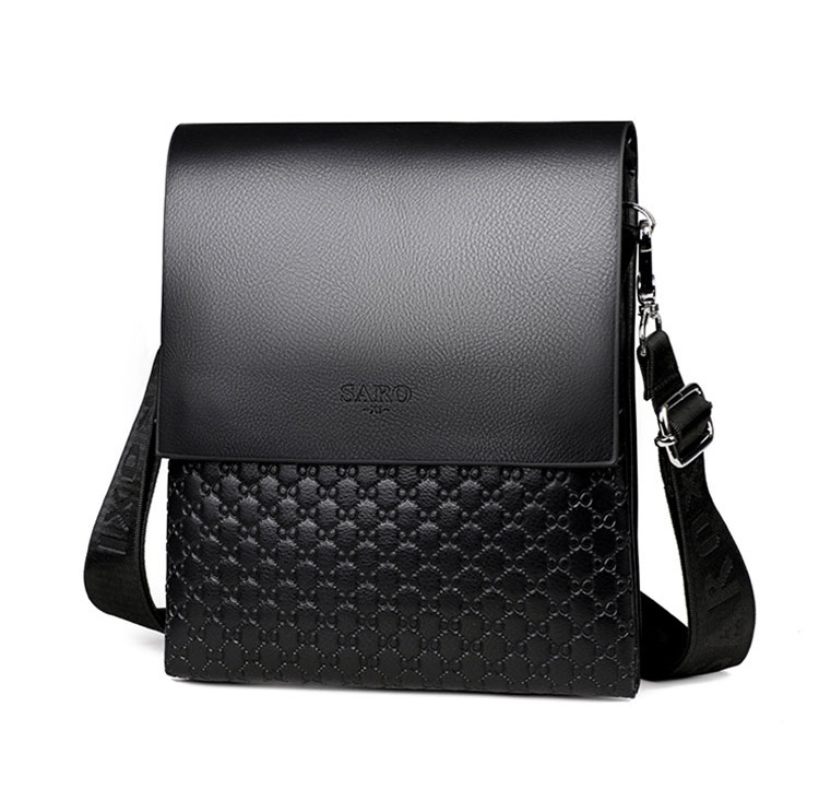 Whatna  ショルダーバッグ メンズ  斜めがけボディバッグ 胸バッグ PUレザー 大容量 3室の仕切り多収納ポケット 通勤 通学 旅行-2