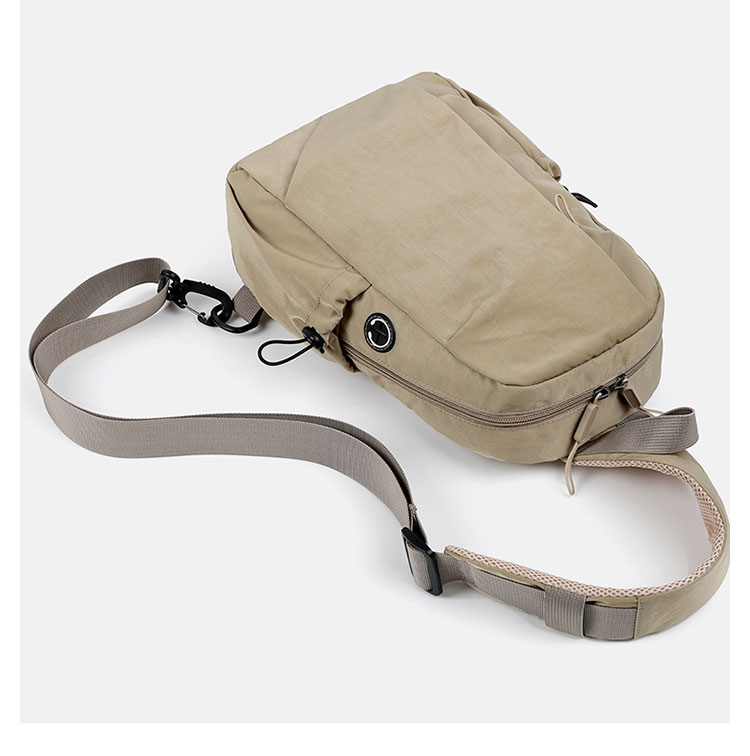 Whatna ワンショルダーメンズ  レディース ボディ斜め掛けバッグ 肩掛け 手提げバック ダブルファスナー  左右付け替え可能 軽くて持 防水性が高い-2