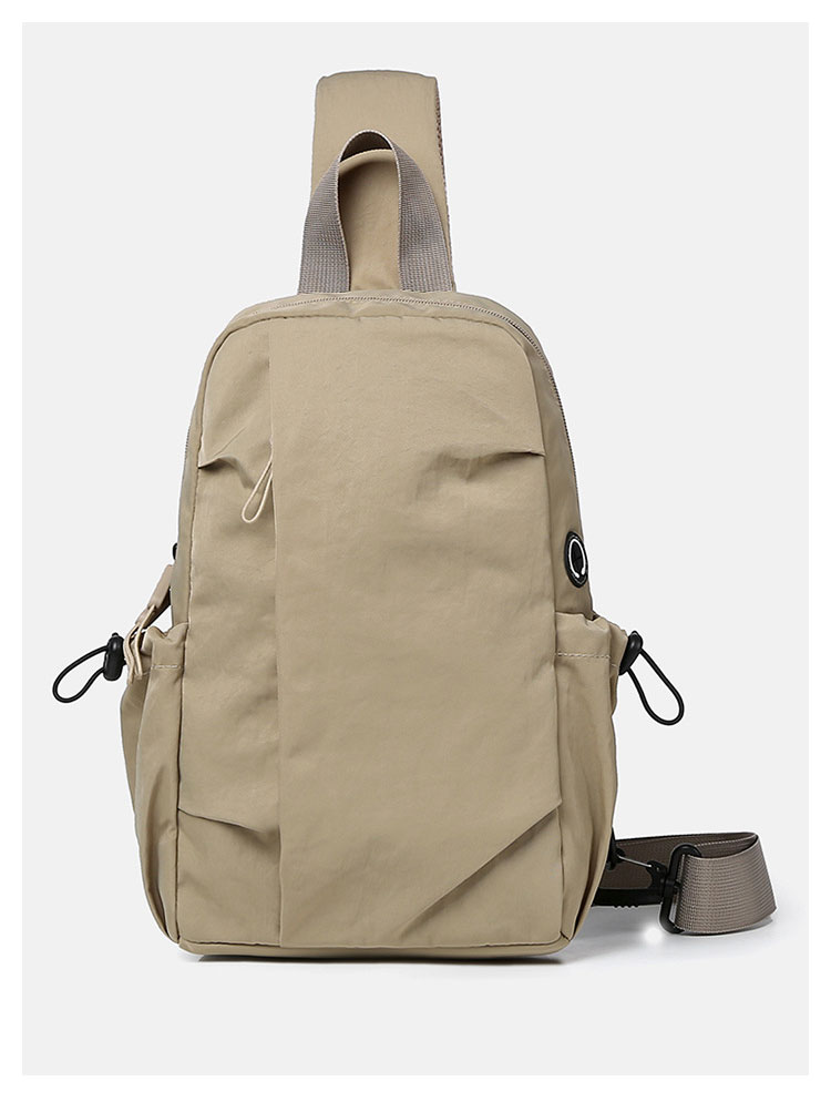 Whatna ワンショルダーメンズ  レディース ボディ斜め掛けバッグ 肩掛け 手提げバック ダブルファスナー  左右付け替え可能 軽くて持 防水性が高い-1