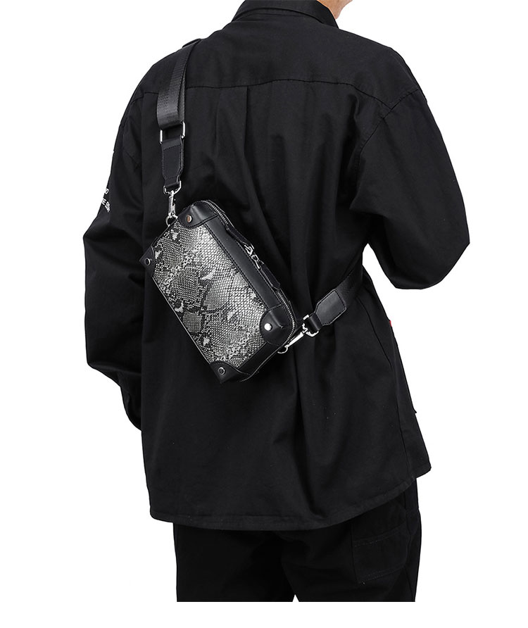 Whatna ショルダーバッグメンズ ボディバッグ ダブルファスナー 着脱式ショルダーストラップ カードポケット×4 iPad mini収納可 厚手PUレザー通勤 通学 ビジネス 冠婚葬祭-9