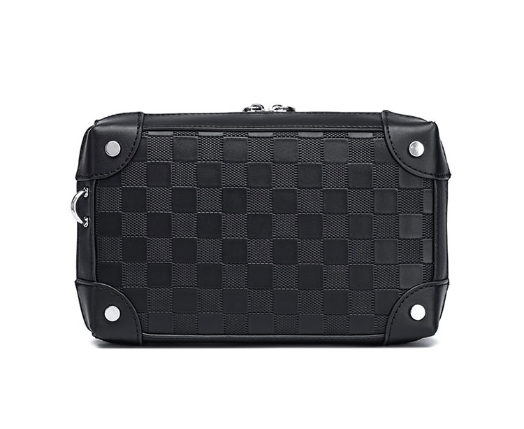 Whatna ショルダーバッグメンズ ボディバッグ ダブルファスナー 着脱式ショルダーストラップ カードポケット×4 iPad mini収納可 厚手PUレザー通勤 通学 ビジネス 冠婚葬祭-3