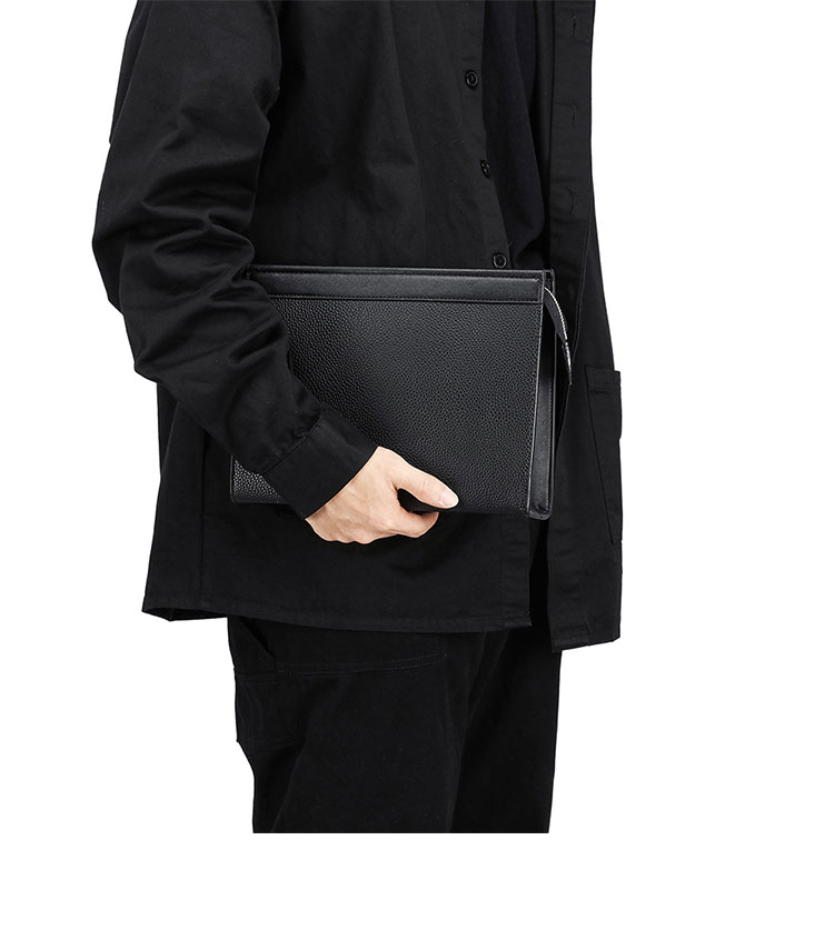 Whatna  クラッチバッグメンズ 手持ち セカンドバッグ カードポケット×6  iPad 9.7インチ収納可 厚手PUレザー  通勤 通学 ビジネス 冠婚葬祭-8