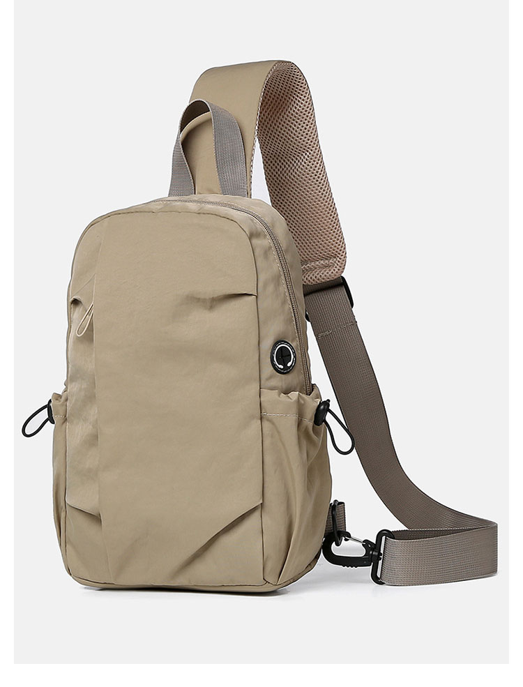 Whatna ワンショルダーメンズ  レディース ボディ斜め掛けバッグ 肩掛け 手提げバック ダブルファスナー  左右付け替え可能 軽くて持 防水性が高い-3