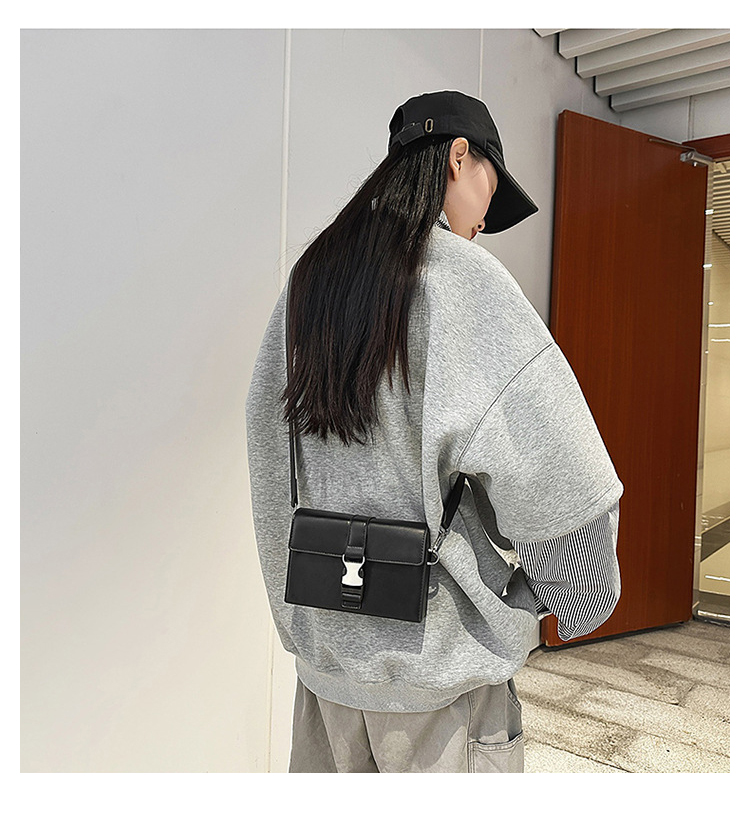 Whatna フラップ ミニワンショルダーバッグ メンズ PUレザー 小型 斜め掛け 肩掛け・胸掛け兼用 男女兼用-7