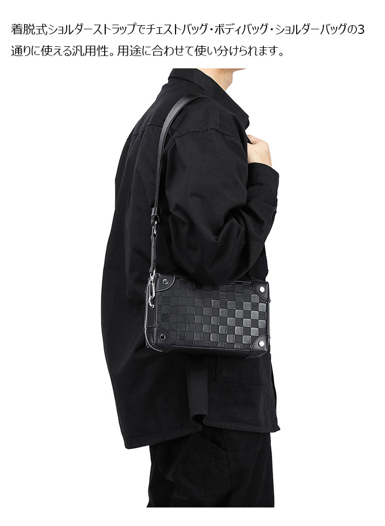 Whatna ショルダーバッグメンズ ボディバッグ ダブルファスナー 着脱式ショルダーストラップ カードポケット×4 iPad mini収納可 厚手PUレザー通勤 通学 ビジネス 冠婚葬祭-8