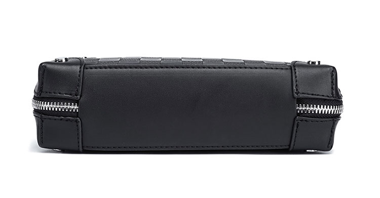 Whatna ショルダーバッグメンズ ボディバッグ ダブルファスナー 着脱式ショルダーストラップ カードポケット×4 iPad mini収納可 厚手PUレザー通勤 通学 ビジネス 冠婚葬祭-4