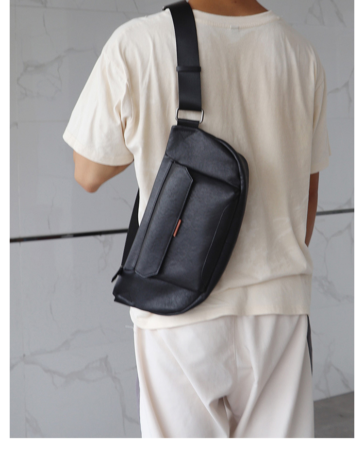 Whatna アンティーク風合い鞣し天 然 牛 革 ボディ斜め掛け 胸バッグ メンズ  ワンショルダー 男女兼用 本革 YH8024-8