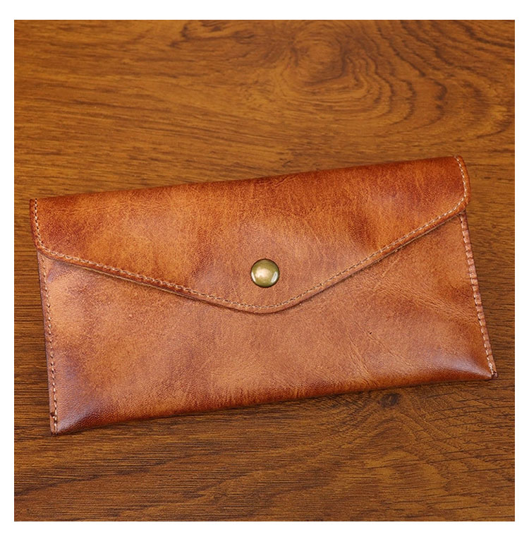 Whatna アンティーク風合い鞣し天 然 牛 革ミニセカンドバッグ メンズ 薄型 長財布小さ 本 革 厚手 レザー 小銭入れ 札入れ 手持ち 結婚式 フォーマル ビジネス 冠婚葬祭 男性用 紳士用 SG653-3