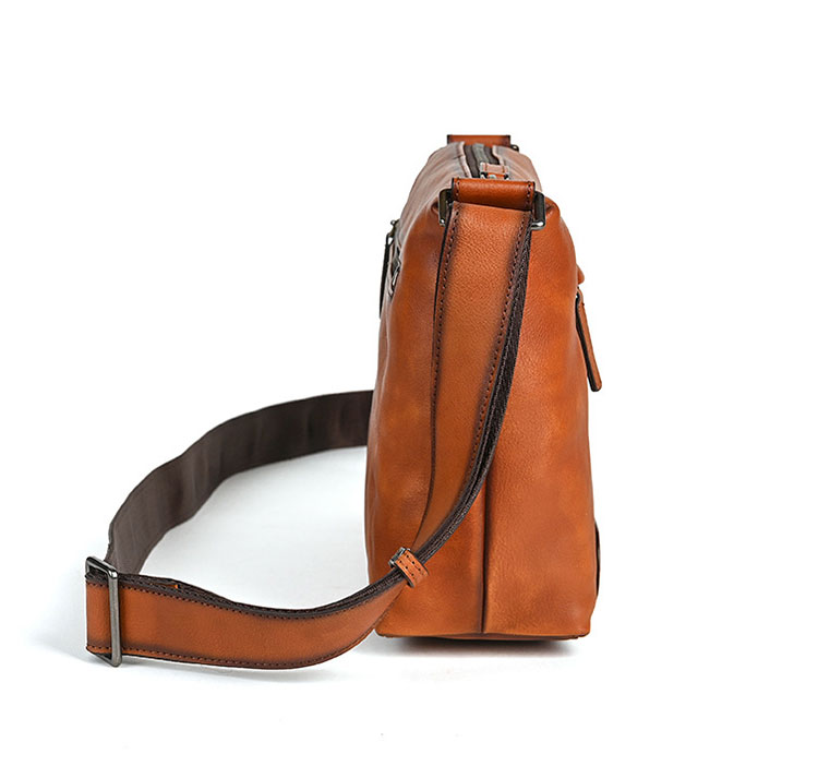 Whatna アンティーク風合い鞣し天 然 牛革ワンショルダー メンズ 斜めがけボディバッグ メッセンジャーバッグ大さめA4 ipad 10.5収納可 横 型 通勤 通学 結婚式 ビジネス フォーマル 冠婚葬祭 自転車 かばん13810-3