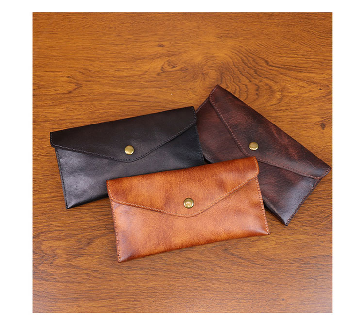 Whatna アンティーク風合い鞣し天 然 牛 革ミニセカンドバッグ メンズ 薄型 長財布小さ 本 革 厚手 レザー 小銭入れ 札入れ 手持ち 結婚式 フォーマル ビジネス 冠婚葬祭 男性用 紳士用 SG653-2