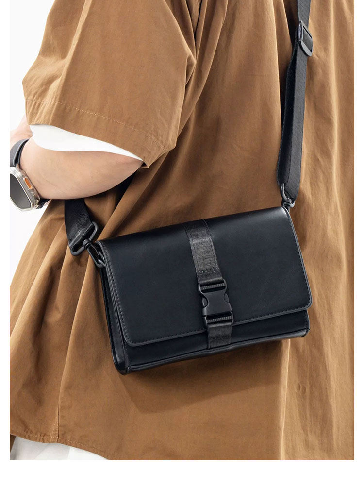 Whatna  ショルダーバッグメンズ レディース ボディバッグ iPad mini収納可 PUレザー小型 斜め掛け 肩掛け・胸掛け 男女兼用 通勤 通学 ビジネス 冠婚葬祭-12