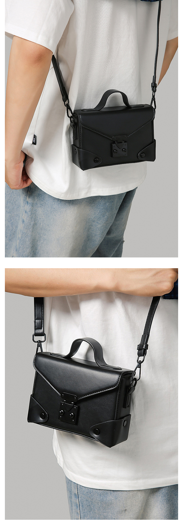 Whatna 3WAY ショルダーバッグ メンズ・レディース 手提げ・クラッチ・斜め掛け・ 肩掛け・胸掛け PUレザー iPad mini 対応 取り外し可能ストラップ-9