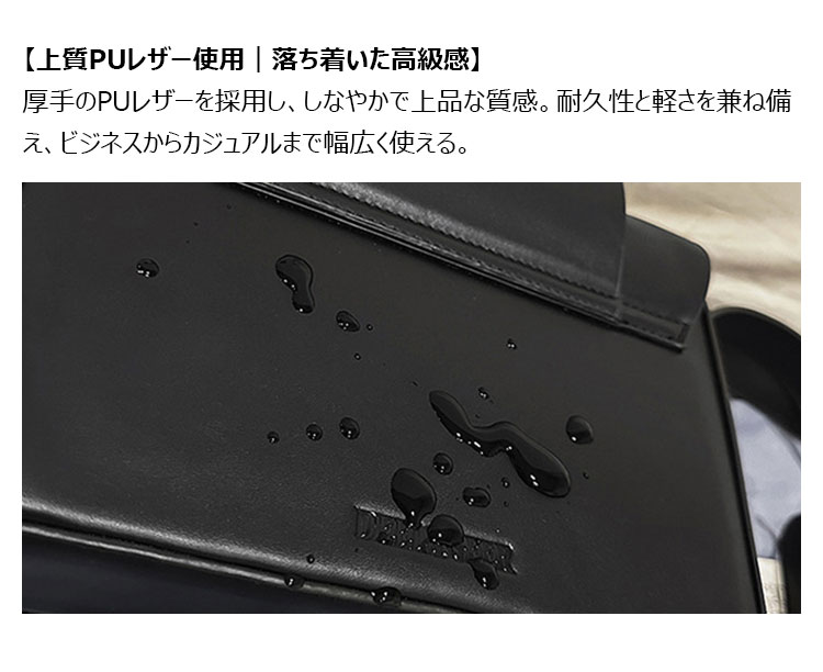 Whatna  ショルダーバッグメンズ ボディバッグ iPad mini収納可 厚手PUレザー小型 斜め掛け 肩掛け・胸掛け 男女兼用 通勤 通学 ビジネス 冠婚葬祭-7